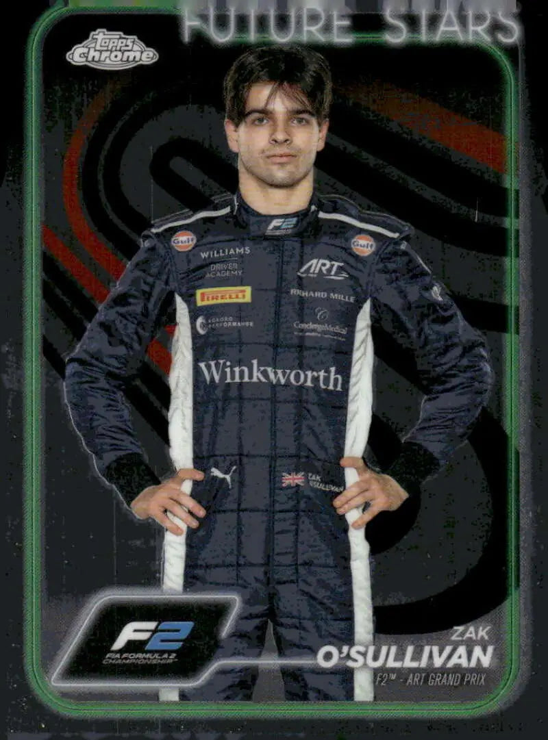 Zak O’Sullivan Topps Chrome Formula F2 trading card for 2024 Topps Chrome product