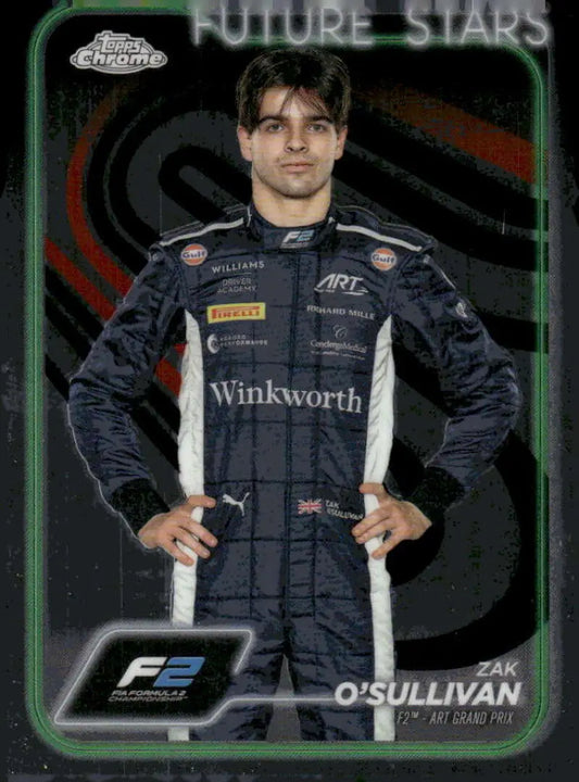 Zak O’Sullivan Topps Chrome Formula F2 trading card for 2024 Topps Chrome product