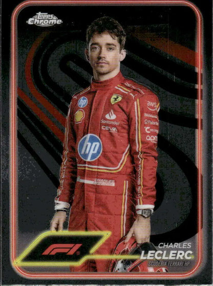 Charles Leclerc trading card from 2024 Topps Chrome Formula 1 Scuderia Ferrari collection