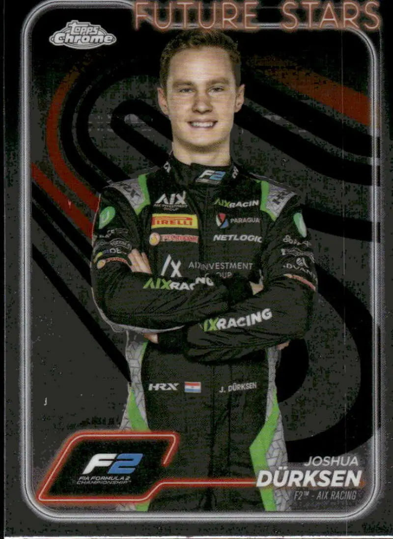 Joshua Dürksen Topps Chrome Future Stars trading card from 2024 Topps Chrome Formula 1 series