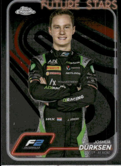 Joshua Dürksen Topps Chrome Future Stars trading card from 2024 Topps Chrome Formula 1 series