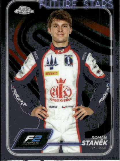 Roman Stanek trading card from 2024 Topps Chrome Formula 1 Trident Racing collection