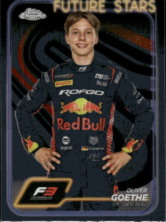 Oliver Goethe racing card from 2024 Topps Chrome Formula 1 Campos Racing series