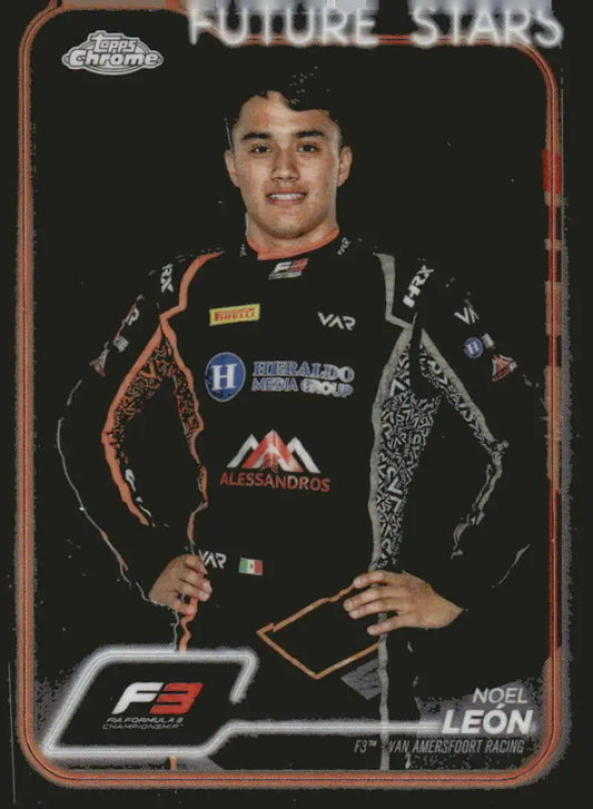 Noel Leon racing card from 2024 Topps Chrome Formula 1, Van Amersfoort Racing