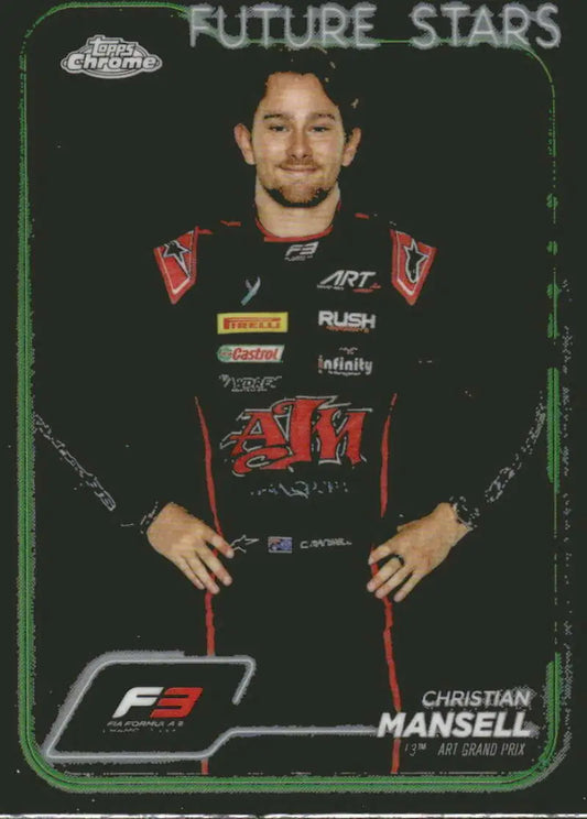 Christian Mansell racing card from 2024 Topps Chrome F1 ART Grand Prix Series