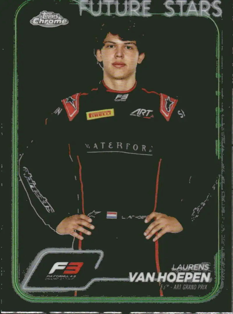 Laurens Van Hoepen trading card from 2024 Topps Chrome Formula 1 #65 NM-MT F3