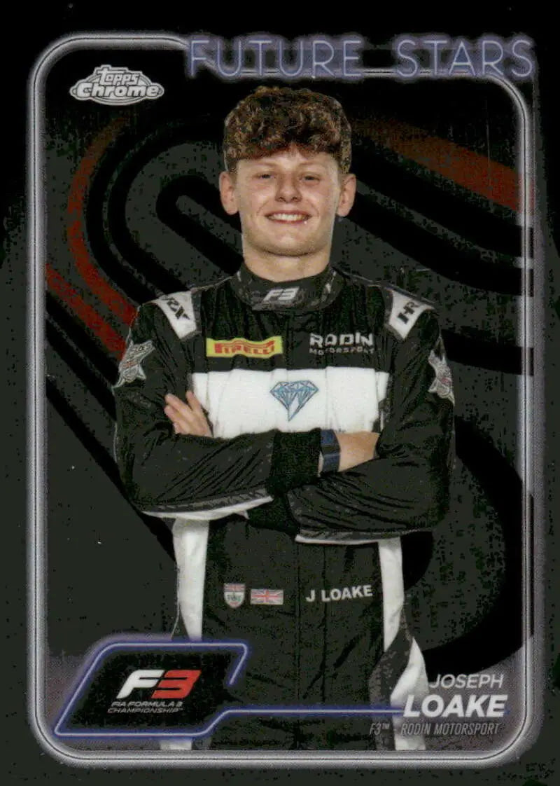 Joseph Loake racing card from 2024 Topps Chrome Formula 1 Rodin Motorsport collection