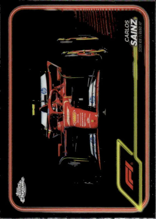 2024 Topps Chrome Formula 1 trading card of Carlos Sainz Ferrari HP Racing