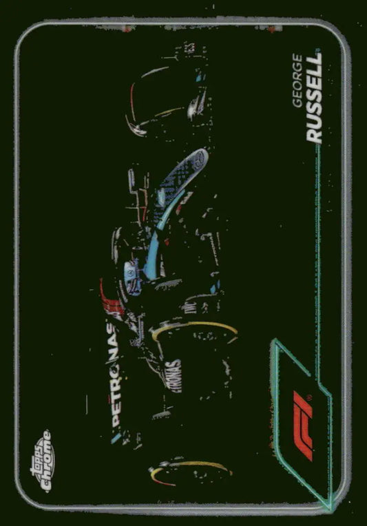George Russell Topps Chrome Petronas Formula 1 trading card from 2024 Topps Chrome series