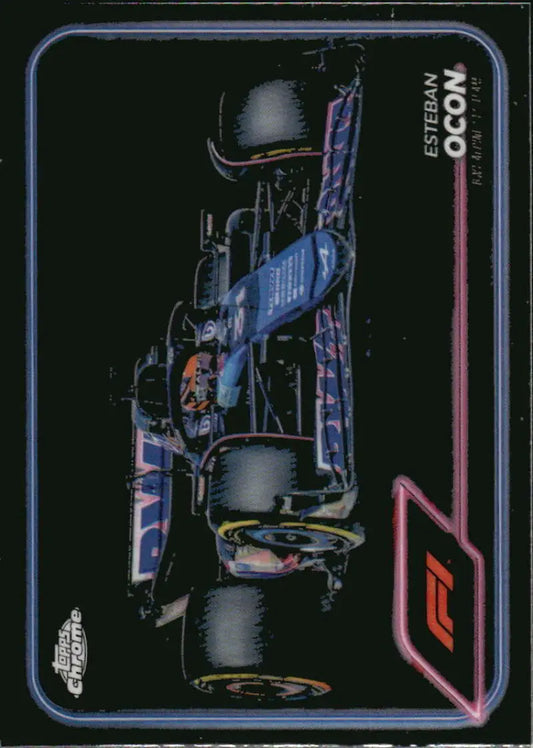Esteban Ocon 2024 Topps Chrome F1 trading card featuring BWT Alpine F1 Team racing card