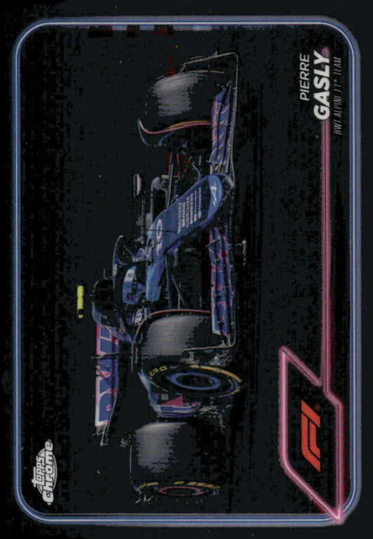 2024 Topps Chrome Pierre Gasly F1 trading card featuring BWT Alpine F1 Team