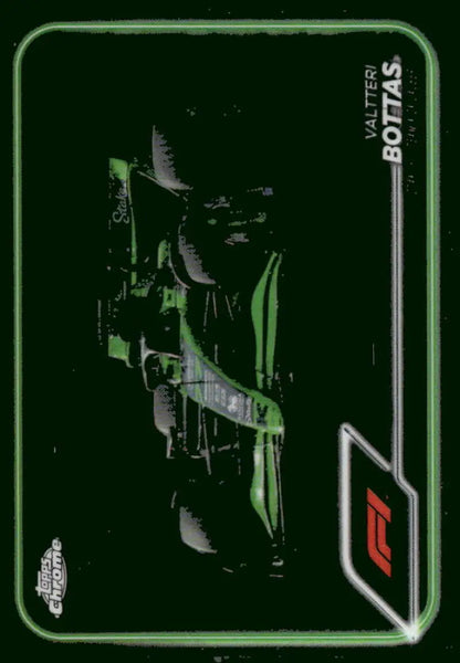 Valtteri Bottas Topps Chrome trading card featuring Kick Sauber Racing team design