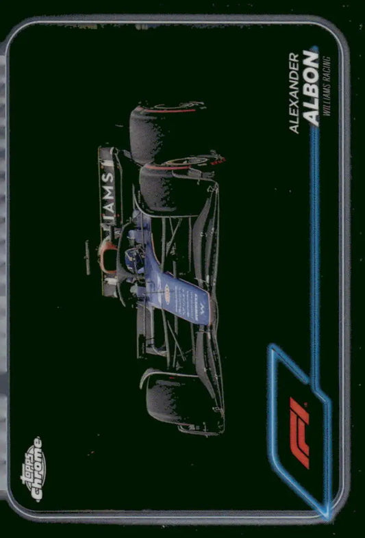 2024 Topps Chrome Formula 1 Alexander Albon trading card featuring Williams Racing team