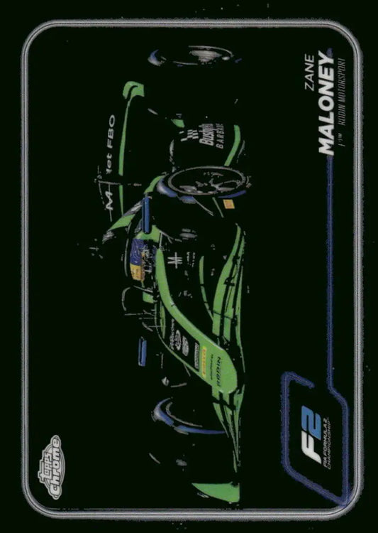 Zane Maloney Topps Chrome Formula 2 racing card from 2024 Topps Chrome series