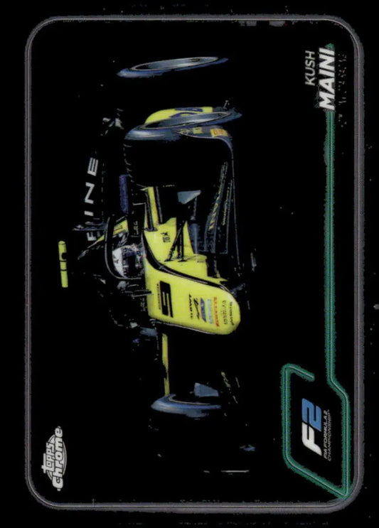 Kush Maini Topps Chrome Formula 1 2024 F2 racing card, Invicta Racing collectible