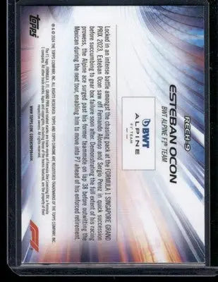 Collectible Topps Chrome Formula 1 Esteban Ocon racing driver card from 2024 Topps Chrome Chrome Formula series