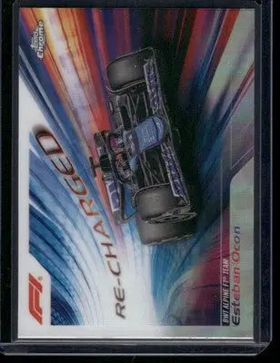Topps Chrome Formula 1 Esteban Ocon trading card from 2024 Topps Chrome Formula series