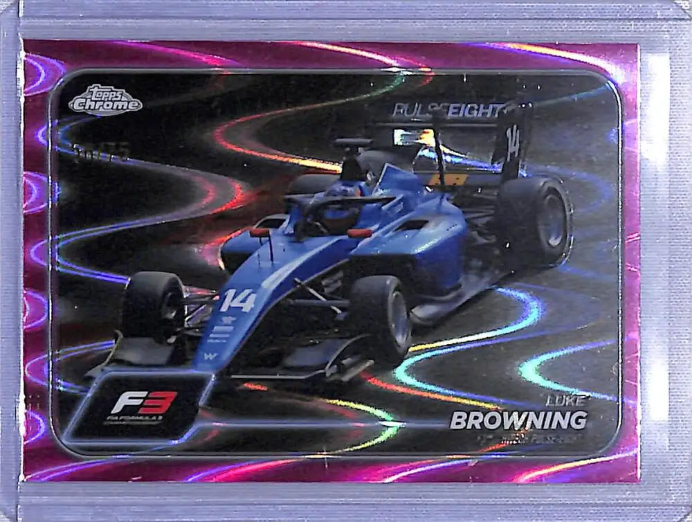 Luke Browning Topps Chrome Formula 3 Refractor Pink RayWave racing card #127 NM-MT