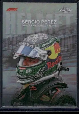 2024 Topps Chrome Formula 1 Sergio Perez helmet and race suit collectible card