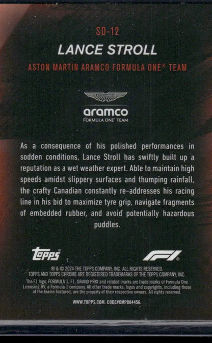 2024 Topps Chrome Formula 1 Speed Demons Lance Stroll #SD-12 Speed Demons - Trading Card