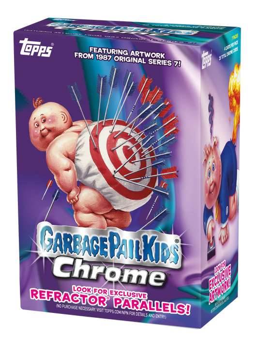 Garbage Pail Kids Chrome trading card box from 2024 Topps Chrome Garbage Pail Kids series
