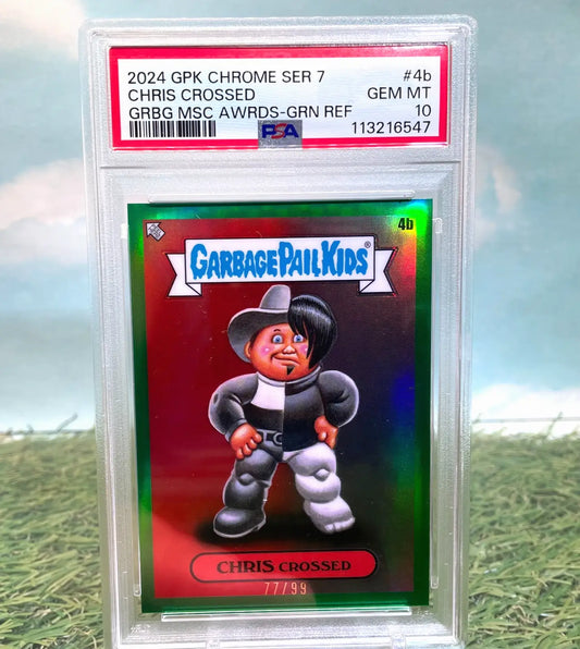 2024 Garbage Pail Kids Chrome Series 7 Chris Crossed Green Refractor trading card