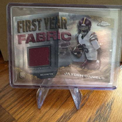 2024 Topps Chrome Jayden Daniels First Year Fabric Player Worn Relic RC