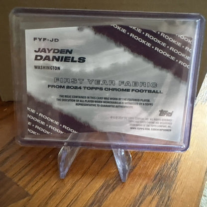 2024 Topps Chrome Jayden Daniels First Year Fabric Player Worn Relic RC