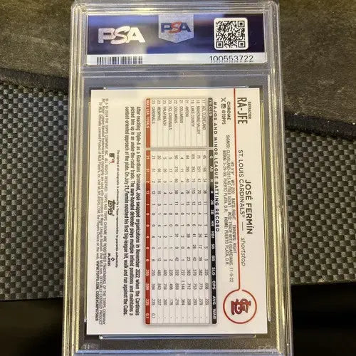 Graded 2024 Topps Chrome Jose Fermín Auto baseball card PSA 9 Pop 2