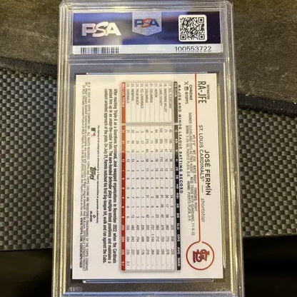 Graded 2024 Topps Chrome Jose Fermín Auto baseball card PSA 9 Pop 2