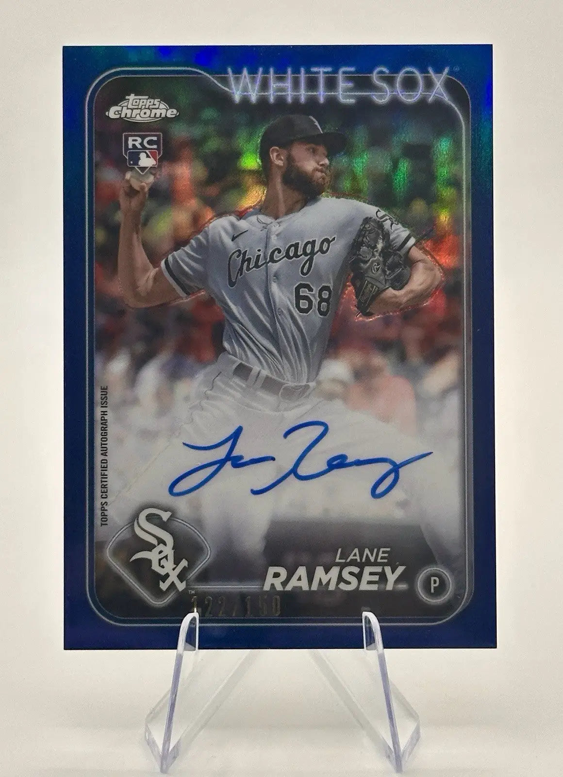 Lane Ramsey autographed Topps Chrome Blue Refractor baseball card 122/150 White Sox