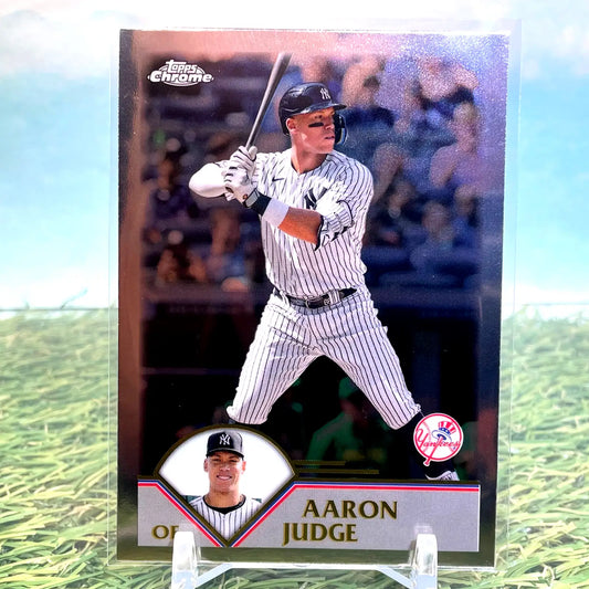 Aaron Judge baseball trading card from 2024 Topps Chrome Lids Mitchell & Ness MLB