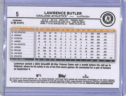 2024 Topps Chrome Lightboard Logo Lawrence Butler baseball card Oakland Athletics NM-MT