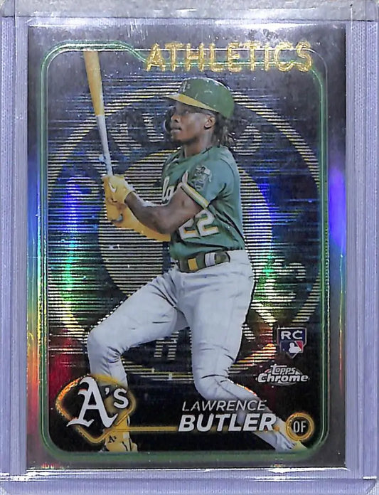 2024 Topps Chrome Lightboard Logo Lawrence Butler baseball card Oakland Athletics NM-MT