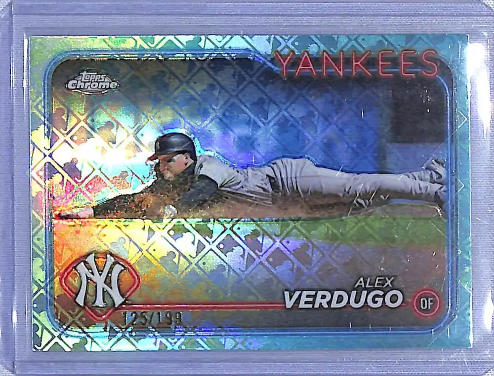 Alex Verdugo Topps Chrome Logofractor baseball card New York Yankees 125/199 NM-MT