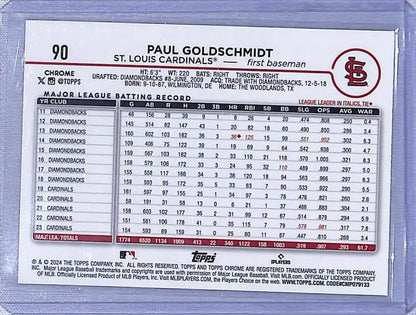 Paul Goldschmidt 2024 Topps Chrome Logofractor Edition Refractor baseball card