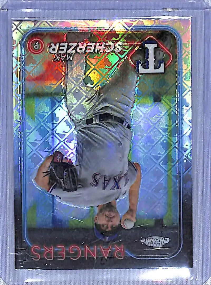 Max Scherzer 2024 Topps Chrome Logofractor Refractor #37 baseball card NM-MT