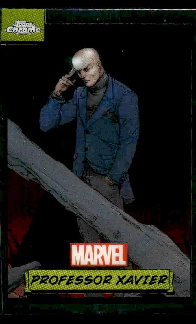 Topps Chrome Marvel trading card featuring Professor Xavier from 2024 Topps Chrome Marvel series