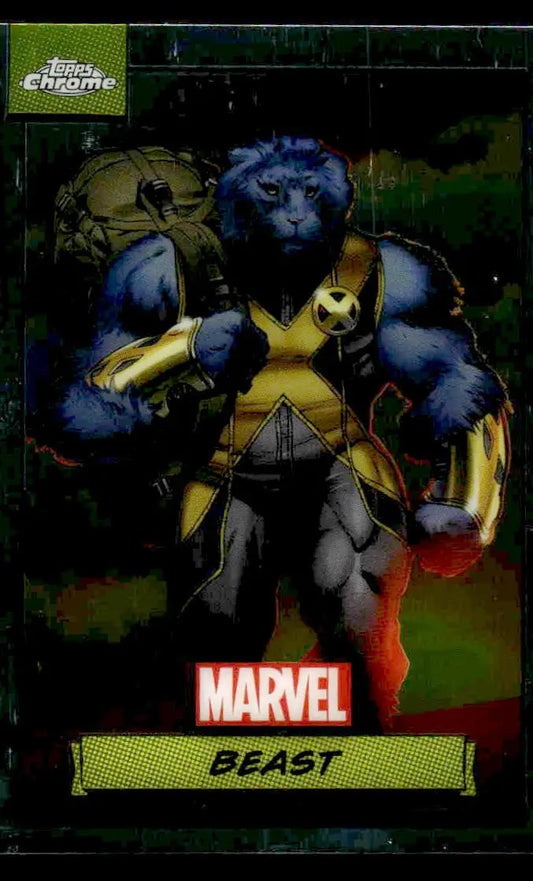 Marvel Beast trading card from 2024 Topps Chrome Marvel series before content