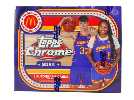 2024 Topps Chrome McDonald’s All American Basketball Hobby Box with superfractor one-of-one and McDonald’s logo refractor