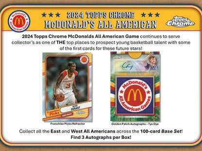 2024 Topps Chrome McDonald’s All American basketball trading cards with McDonald’s logo refractor