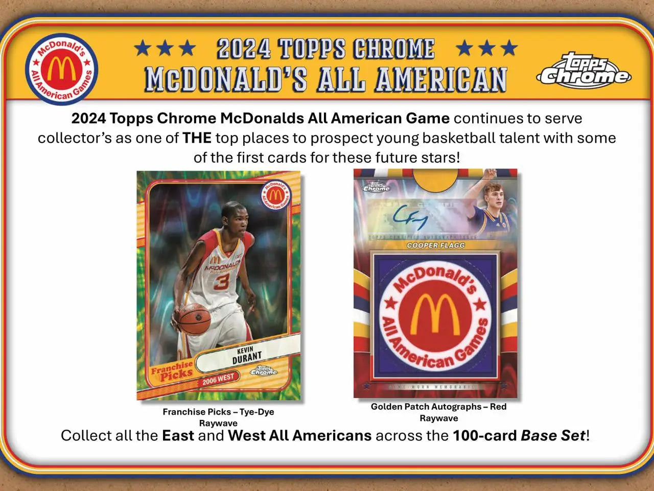 2024 Topps Chrome McDonald’s All American Basketball Monster Box featuring trading cards