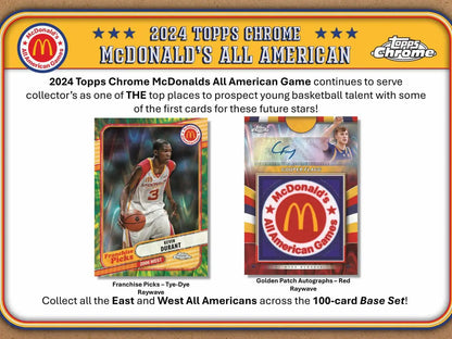 2024 Topps Chrome McDonald’s All American Basketball Monster Box featuring trading cards