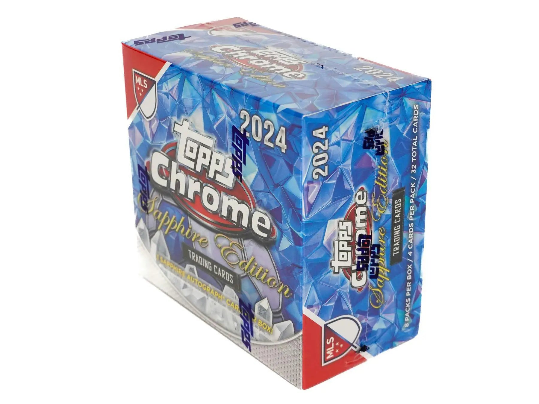 2024 Topps Chrome MLS Sapphire Edition Box showcasing Major League Soccer trading cards