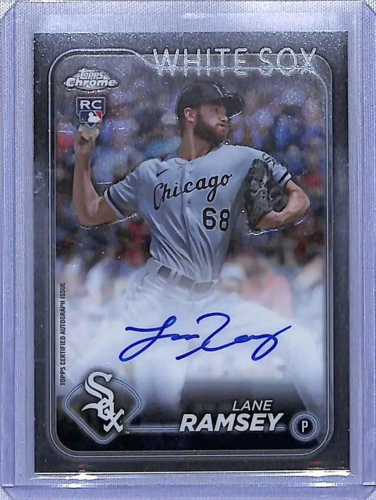 Signed Lane Ramsey baseball card from 2024 Topps Chrome Rookie Auto product