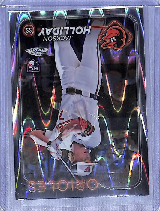 Jackson Holliday Topps Chrome Ray Wave #88 baseball card for Baltimore Orioles fans