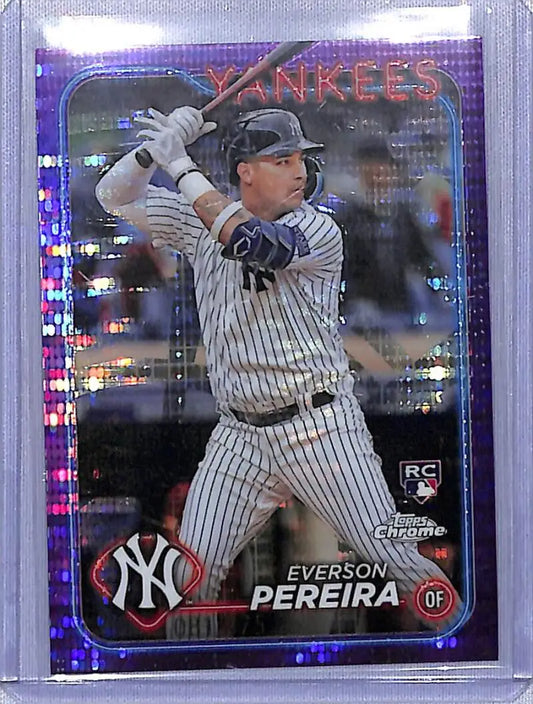 Everson Pereira 2024 Topps Chrome Refractor Sonar Purple baseball card NM-MT RC
