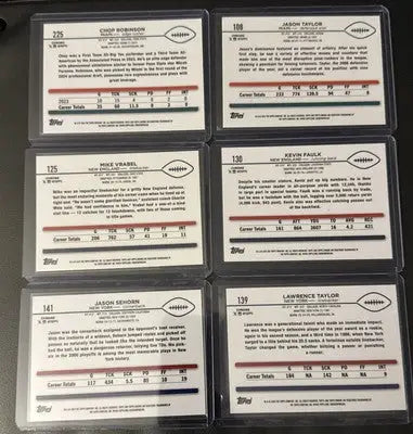 Six NFL trading cards in plastic sleeves from 2024 Topps Chrome Sepia Refractor Football Card Lot