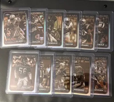Collection of 2024 Topps Chrome Sepia Refractor Football Cards featuring rookies and vets