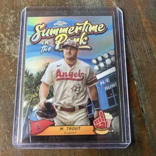 Mike Trout 2024 Topps Chrome Summertime in the Park trading card display